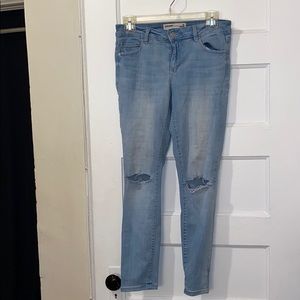 Garage high waist knee slit jeans